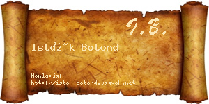 Istók Botond névjegykártya
